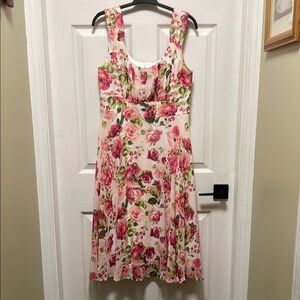 Connected Apparel | Pink & Red Floral | Sleeveless | Feminine |Sundress |Size 10